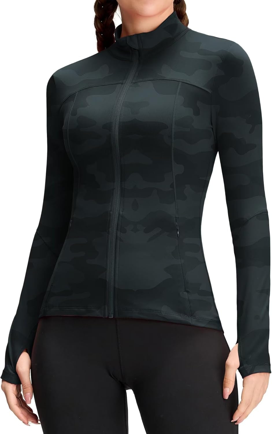 Womens Running Jackets Athletic Workout Scrub Jacket Track Full Zip up Gym for Women Yoga Top