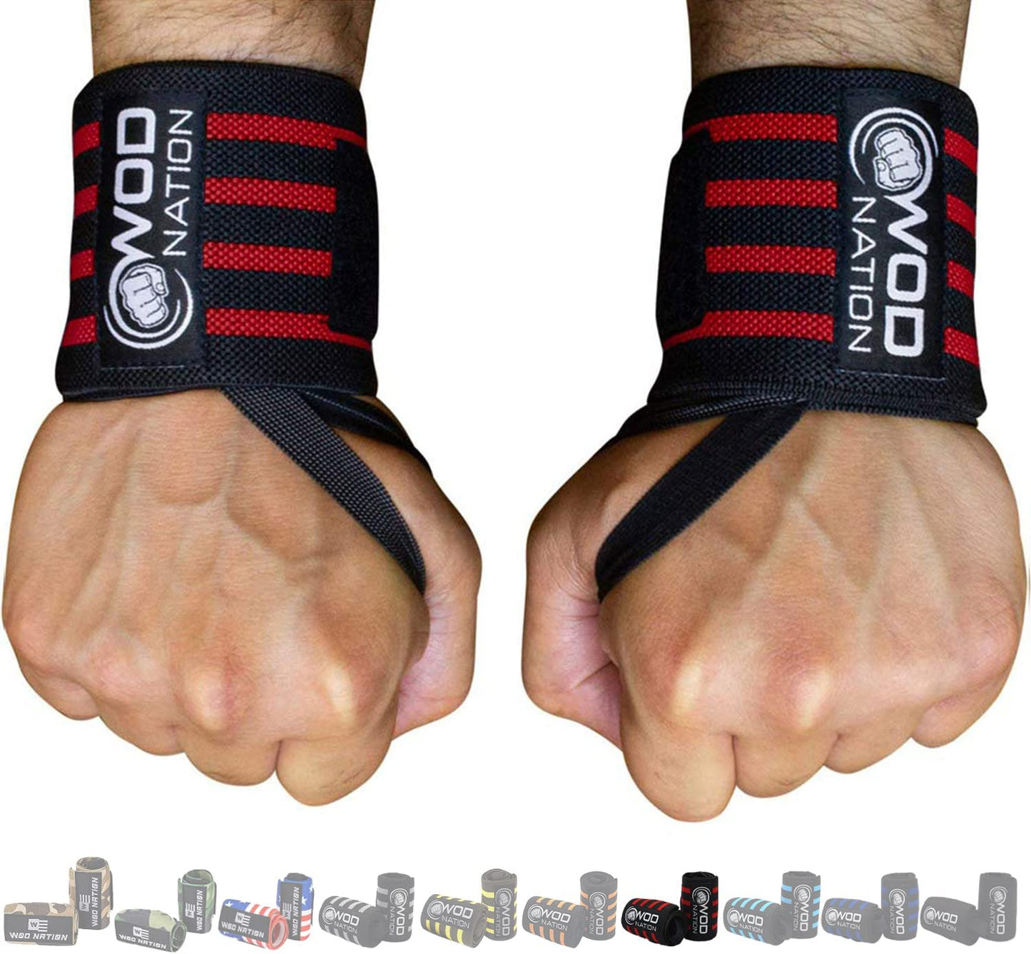 Wrist Wraps for Weightlifting & Strength Training – Professional Gym Straps W/Thumb Loop 