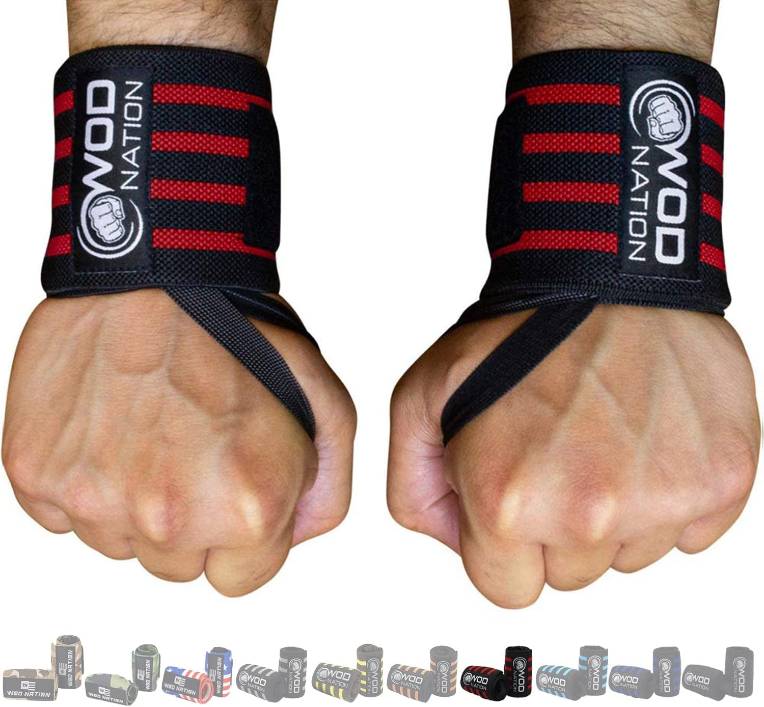 Wrist Wraps for Weightlifting & Strength Training – Professional Gym Straps W/Thumb Loop 