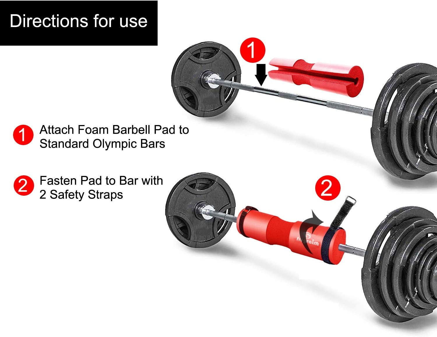  Foam Sponge Pad, Squat Bar Neck Pad, Training Weightlifting Cushion, Lunges, Squats and Hip Thrusts