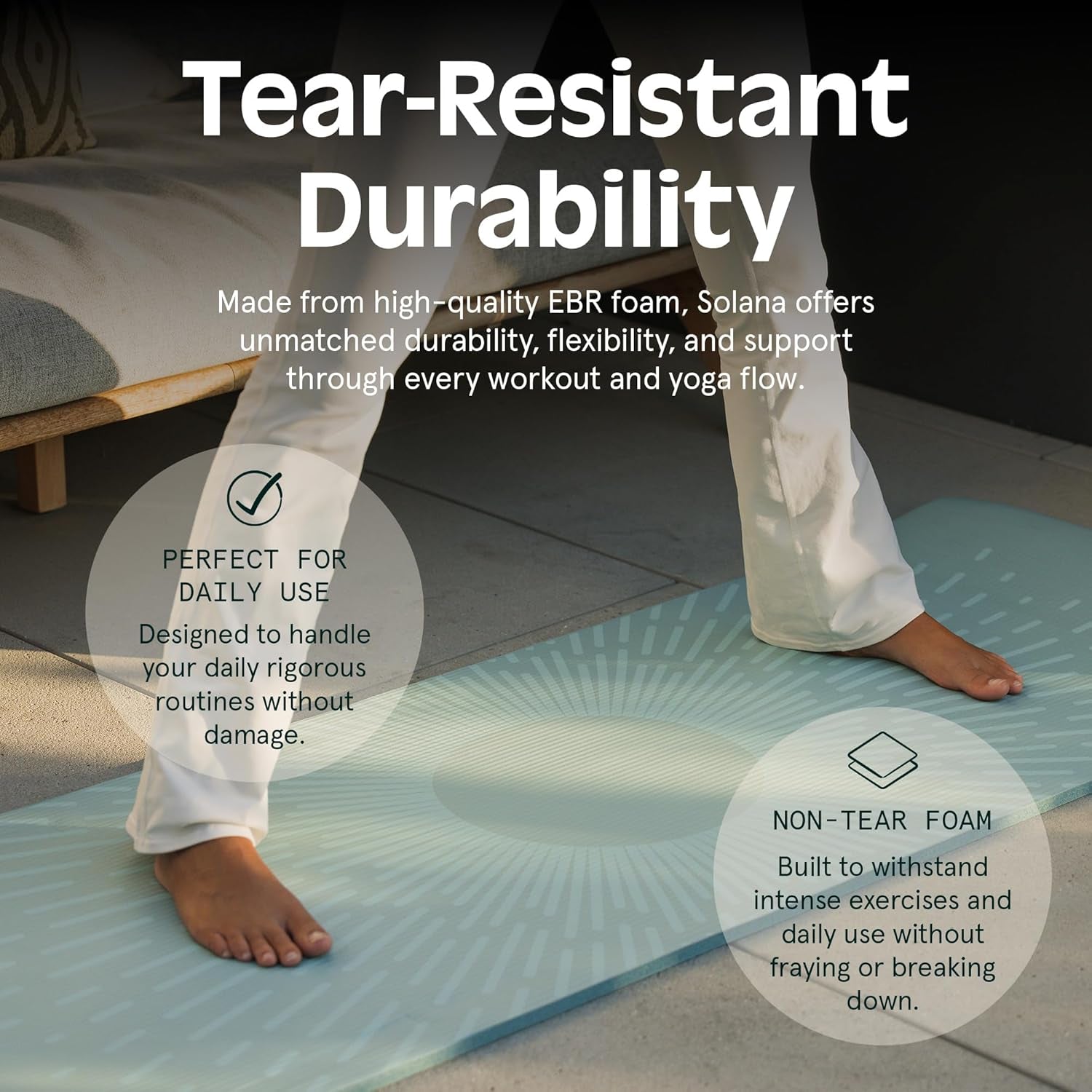 Solana Yoga Mat 1/2" Thick W/Nylon Strap 