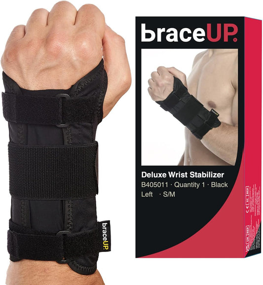 Carpal Tunnel Wrist Brace - Metal Wrist Splint for Hand and Wrist Support and Tendonitis Arthritis Pain Relief