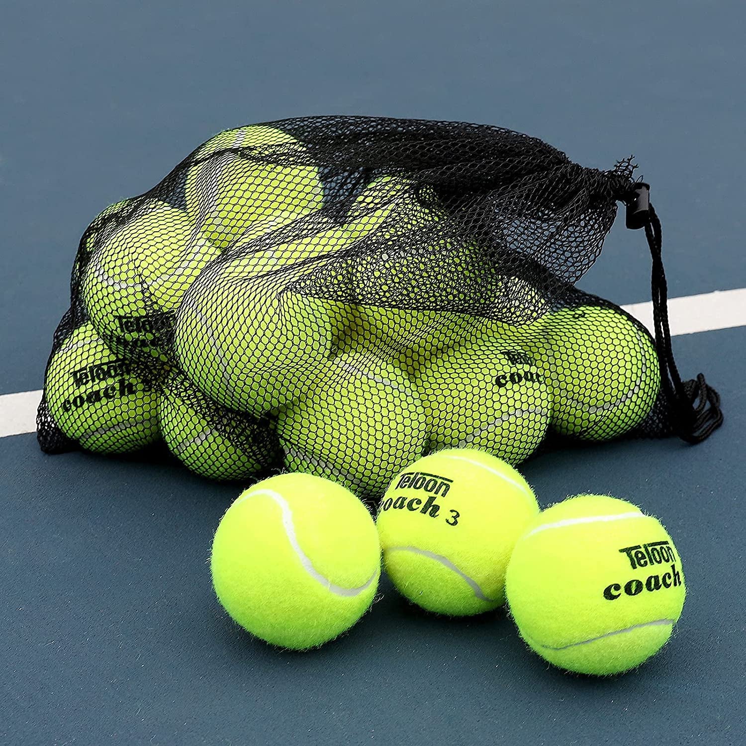 Pressure Training Tennis Balls-12 or 18 Count-Mesh Carry Bag，4 Colors Available