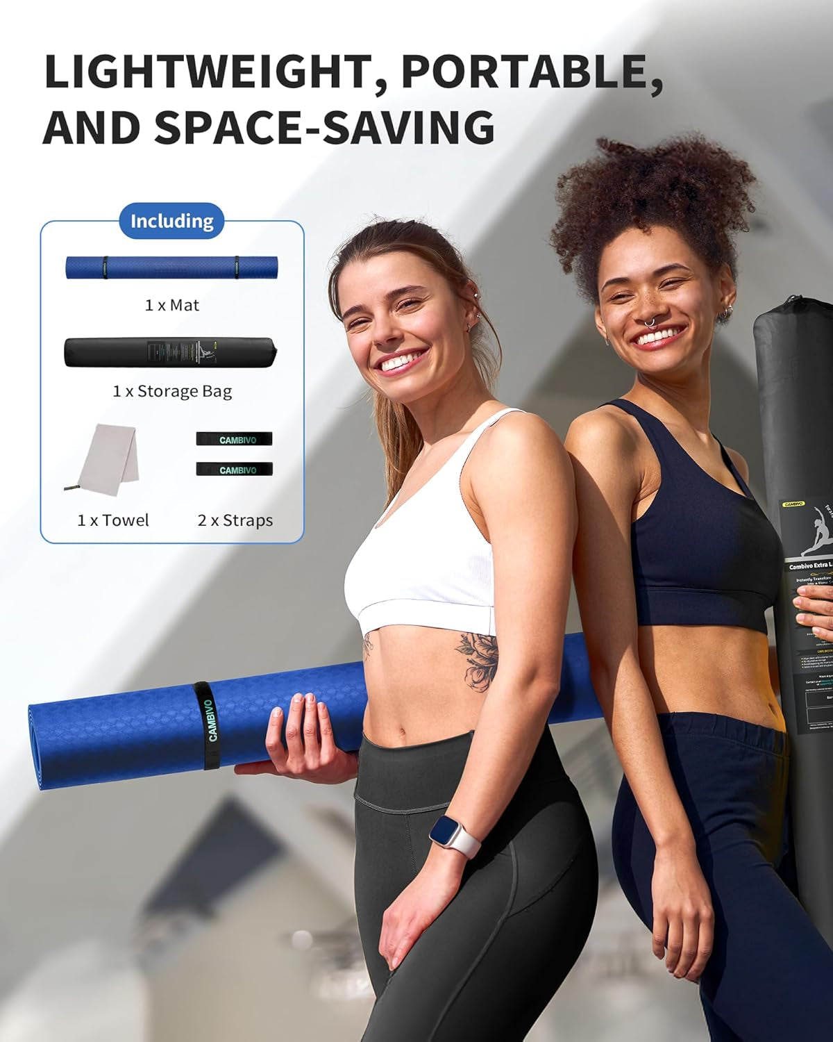 Large Yoga Mat (6'X 4'), Yoga Mat Thick 1/3 &1/4 Exercise Mats for Home Workout, Yoga, Pilates (Black,1/4 Inch)