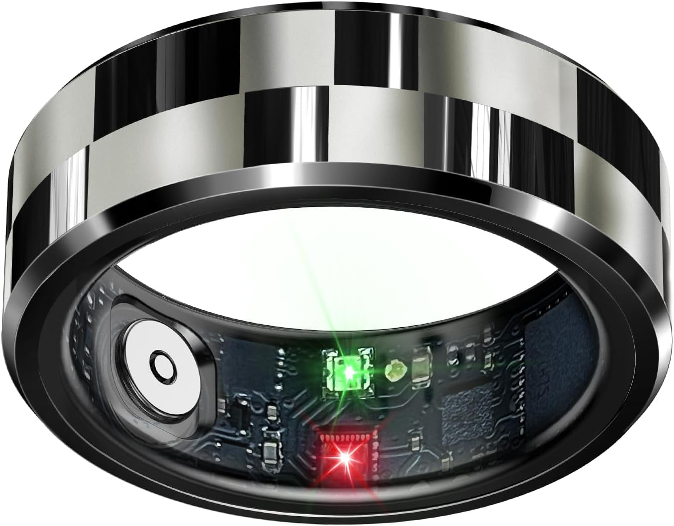 Sleep Tracker Ring with Heart Rate, Waterproof Fitness Ring for Activity Monitoring/Steps/Distance/Calories, Air Gestures, up to 7-Day Battery, for Ios Android (Silver,#12)